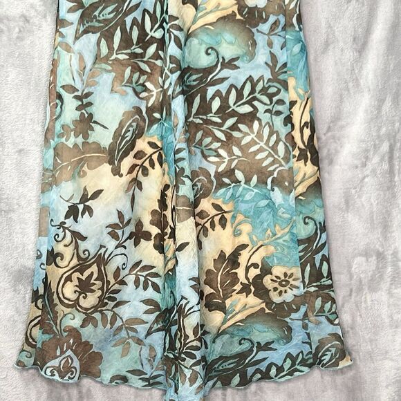 VTG Breakin' Loose Dress Sz 16 Cracked Glass Knit V Neck Bias cut Fairy Ruffles - Picture 14 of 16